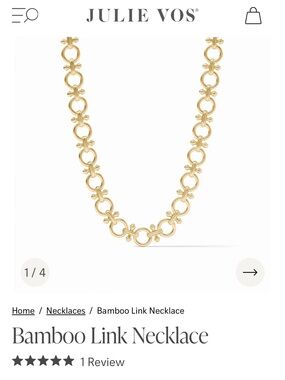 Julie Vos Gold Bamboo Link Collar Necklace